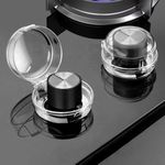 JETVEEK Gas Stove Knob Covers for Child Safety Stove Knob Protector with Strong Adhesive Clear View Childproof Oven Knob Locks Kitchen Safety Guard (Pack of 4 Pcs)
