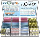 210pcs Heat Shrink Butt Crimp Connectors Mixed with Solder Seal Wire Connectors, Heat Shrink Connectors Electrical Connectors Waterproof Assorted Wire Terminal Kit, 26-10GA