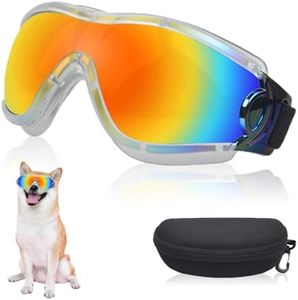 Mitubati Dog Sunglasses Pet Goggles for Medium Large UV Protection Wind Protection Dust Protection Adjustable Strap Dog Glasses Suitable for Snow Beach Motorcycle