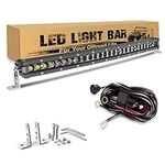 COLIGHT LED Light Bar Curved 20 inch Slim led bar Single Row Light Bar Offroard Driving Light for ATV Truck Tractor UTV Marine Behind Grille Flood Beam with Wiring Harness IP68