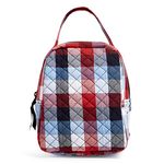 Vera Bradley Women's Cotton Bunch Lunch Bag, Patriotic Plaid - Recycled Cotton, One Size