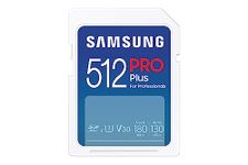 SAMSUNG PRO Plus Full Size 512GB SDXC Memory Card, Up to 180 MB/s Reads/Writes, Full HD & 4K UHD, UHS-I, C10, U3, V30 for DSLR, Mirrorless Cameras, PCs, MB-SD512S/AM, 2023