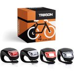 TRIXSON Bike Lights, Set of Front and Back | 4-Pack LED Bicycle Headlight Set Will Help Keep You Safe When Riding at Night | Long-Lasting Bike Headlight and Tail Light Are Super Easy to Install