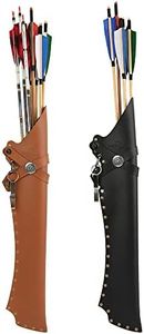 Archery Back Arrow Quiver Archery Arrow Holder PU Leather Archery Quiver with Belt Clip for Right and Left Handed Shooter (Black)