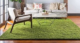 CARPET PLANET Modern Soft Shaggy Rugs Fluffy Home Decorative Carpet for Living Room 2-inch Thick Carpet PlainPlain Green(5X7 FEET)