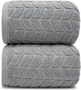 Alusa Home Ultra Soft & Stylish 700 GSM Luxury Bath Sheets | Pack of 2 | Extra Large 35x70 Inches | 100% Zero-Twist, Long-Staple Cotton | Remarkably Absorbent (Pewter Grey)