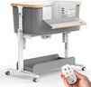 VaVaSoo Electric Rocking Bassinet for Baby 3 Speeds Auto Rolling Newborn Cradle Automatic Bedside Sleeper Rocks Itself 5 Height Adjustable with Music, Wheels, Storage, Light Grey