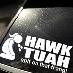 XKWIFO Hawk Tuah Spit On That Thang Decal, Hawk Tush Spit On That Thang Sticker, Funny Viral Girl Meme, 6" On Longest Side, Premium Vinyl for Cars, Trucks, Laptops (Version A)