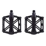 Aluminium Alloy MTB Cycle Road Bicycle Flat Pedals Pedal (Black)