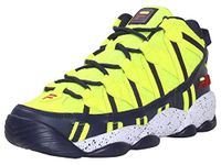 Fila Men's Stackhouse Spaghetti Basketball Sneakers, Safety Yellow/Navy/White, 9