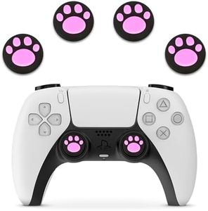 4Pcs Cat Paw Pink Ps5 Thumbstick Grips