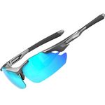 ATTCL Sunglasses For Men - Upgraded Sports Polarized Sunglasses for Cycling Driving Fishing UV Protection 7027-C2 Blue UV400 CAT 3 CE