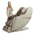 Lixo - LI4411, Home Collection 4D Massage Chair for full body with 22 Auto wellness programs, SL Track, Voice Control, Tablet Controller, Mechanical Massage Hands, and Multiple Zero-Gravity (Khaki)