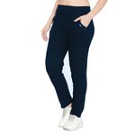 ELEG & STILANCE Women’s Winter Wear Fleece Pant Warm Solid with Pocket Size (30 Till 42) (in, Numeric, 32, Plus, Navy Blue)