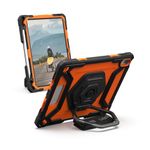 URBAN ARMOR GEAR UAG Designed for iPad 10.9" 10th Gen 2022 Case w/Built-in Screen Protector, Kickstand, Hand Strap Rugged Transparent Clear Military Grade Protective Cover Plasma Orange/Black