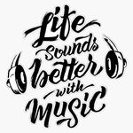 Life Sounds Better With Music - Cool Typographic Music Art Vinyl Waterproof Sticker Decal Car Laptop Wall Window Bumper Sticker 5"