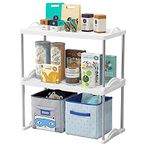 Snazzy3 Tier Foldable Stackable Adjustable Under Sink Kitchen Rack Countertop Organizer for Home