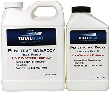 TotalBoat Clear Penetrating Epoxy Wood Sealer Stabilizer for Rot Repair and Restoration (Quart, Cold Weather)