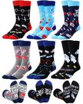 Hercicy 6 Pairs Mens Doctor Socks Medical Socks Dr Socks Pharmacist Socks Christmas Gifts Funny Doctor Gifts Novelty Retirement Gifts for Doctors Hospital Workers