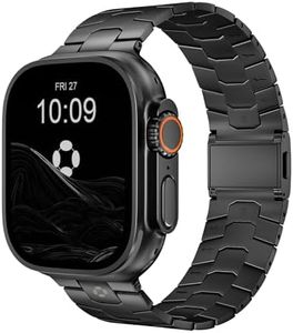 FiNESTONE AGIS02 Titanium Band for Apple Watch Ultra 3/2/1 Band 49mm & Series 11/10 46mm, Premium Ultra Watch Band for Men with DLC Coating, Durable and Lightweight iWatch Metal Strap Magnetic Clasp, Black Matte