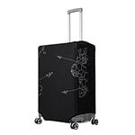 kwmobile Travel Luggage Suitcase Cover - Protector for Luggage Suitcase (L) - Travel & Explore, White/Black