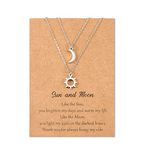 SUNSH Sun and Moon Necklace for Women Teens Mom Daughter Necklace Best Friend Necklaces Friendship Bessties Set Sister Jewelry BFF Friendship Gifts for Her 2PCS Silver