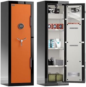 Fireproof Safe with Digital Lock – Heavy-Duty 8.12 cu.ft Large Safe Box for Home, Office & Business | Secure, Durable & Stylish Design | Waterproof & Burglar-Proof (BLACK-ORANGE)