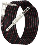 OTraki 10FT Guitar Cable, Braided AMP Cord Right Angle to Straight Electric Instrument Cable for Guitar, Bass, Electric Pedal, Keyboard, Mixer