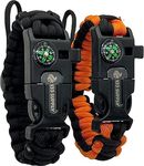 133 Supply Adjustable Paracord Bracelet Compass Hiking Survival Whistle Loud, Emergency Fire Starter Kit, Camping Accessories Fishing Hunting EDC Backpacking Gear, Tactical Survival Gear and