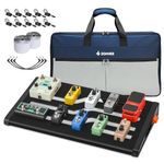 Donner DB-S200 Guitar Effects Pedal Board Black Pedalboard Set, Waterproof Backpack Bag including 60" Adhesive Backed Hook-and-loop, Size 18.11" x 12.76", with Power Supply Mounting Device