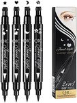 QUEMISS Liquid Eyeliner 4 PCS Double Head Eyeliner 2 in 1 Waterproof Eye Pencil Black And Non-Smudding Pattern Seal Lines