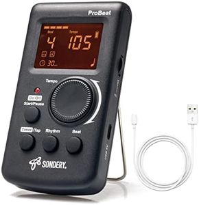 Sondery Digital Metronome for Guitar Piano Drum and All Instruments with Timer, English Vocal Counting and 3 Different Sounds with Earphone Jack and Flashing Light, Loud Volume, Rechargeable