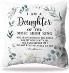 Bible Verse Pillow Covers Cushion Case, Christian Gifts, Inspirational Quote, Motivational Gifts, 2 Corinthians 6:18, Religious Prayer Home Decor for Sofa Bed Living Room Porch Chair, 18x18 Inches