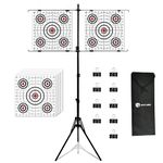 Atflbox Adjustable Paper Target Holder with 10pcs Target Papers for Outdoor, Paper Target Stand for BB Gun, Airsoft, Airgun Backyard Shooting Practice