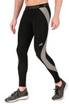 ReDesign Apparels Men's Nylon Compression Pants (X-Large, Black/Lgrey)