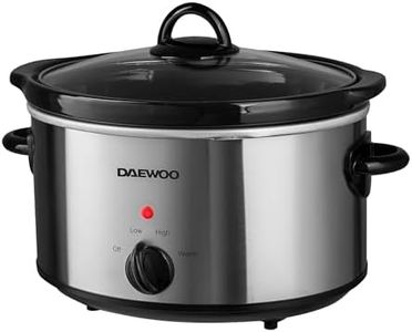 Daewoo SDA1364 Stainless Steel Slow Cooker | 3.5L Capacity Stoneware Pot | Easy to Clean | Dishwasher Safe Pot & Lid | 3 Different Heat Settings | Usage-160W Power, Steel