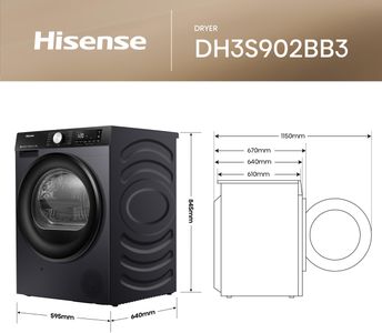 Hisense 9kg Heat Pump Dryer – Black