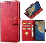 DMDMBATH ZTE Blade A7P Case ZTE Blade A7P Wallet Case Shockproof Flip Flap Foldable Magnetic Clasp Protective ZTE Blade A7P Cover Case with Cash Credit Card Slots for ZTE Blade A7P (Red)