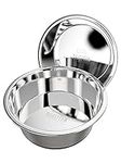 Mighty Paw Stainless Steel Dog Bowls (2 Pack) | Non-Slip Rubber Bottom and No Spill Design. Dishwasher Safe Metal Food & Water Dish Set for Small & Large Pet Breeds. (Small, Dogs <30 lbs, 5.5”)