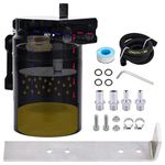SPEEDWOW Universal Oil Catch Can Tank Filter Baffled With Hose Kit, 300ML(Black)