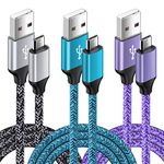 Micro USB Cable, 6FT/1.8M 3Pack Android Charger Cable Fast Charging, Nylon Braided Micro USB Charger Cable for Samsung S7/S6/S5/J7/J6/J5/J3/Note 5, PS4, Tablet, HTC, LG, Motorola, Nokia