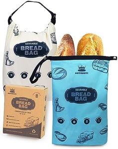 Royoroyi Bread Bags for Homemade Bread,2 Packs Reusable Bread Bag,Freezer Bread Storage Bag,Waterproof Zipper Bread Container to Keep Bread Fresh gift giving (beige， Jewel Blue)