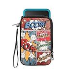 kwmobile Carrying Case Compatible with Nintendo 3DS XL - Console Pouch with Zipper and Design - Comic Book Symbols Multicolor