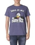 Donald Duck Angry Grumpy This is My Happy Face T-Shirt, Navy Heather, Medium