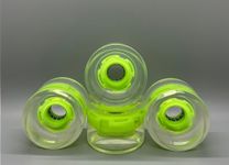 GHOST BOARDS 70mm LED Longboard Wheels - Light Up Wheels for Longboards with ABEC-7 Bearings for Smooth Ride- Bright Skate Wheels Grip Any Surface- Raise Your Ride with Flashy Skate Wheels - Green