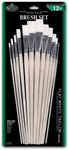 Royal and Langnickel Flat Long Handle Taklon Variety Brush Set - White (Pack of 12)