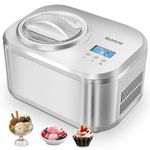 Homtone Ice Cream Maker 1 Quart, No pre-Freezing Automatic Ice Cream Machine with Built-in Compressor and LCD Timer for Making Ice Cream,Gelato in 30-60 min (DS-1232)