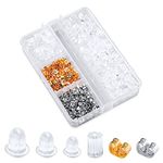 710pcs Metal Plastic Rubber Silicone Earring Backs, 6 Designs Clear Earrings Back Replacement Practical Silicone Soft Earrings Stopper Back for Heavy Earring, Hook Earrings