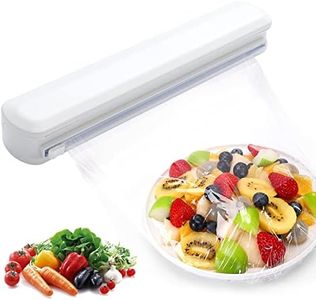 Dispenser per Involucro Plastica,Dispenser e Taglierino Alimenti,Dispenser Pellicola Trasparente,taglia pellicola da cucina,Ventosa plastic wrap dispenser with cutter,per Pellicola, Fogli di Allumini