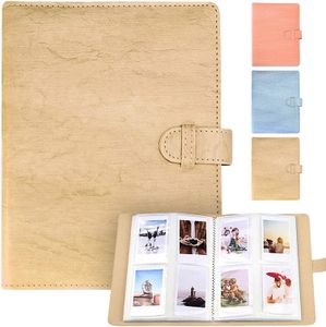 LIFEBEA 256 Pockets Instax Mini Photo Album Picture Case for Fujifilm Instant 7S 8 9 11 25 70 90 (Khaki)